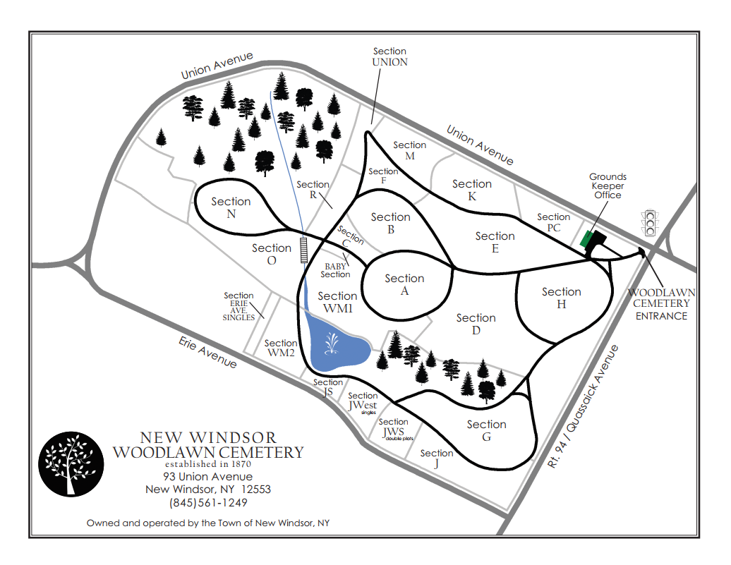 Woodlawn Cemetery Map